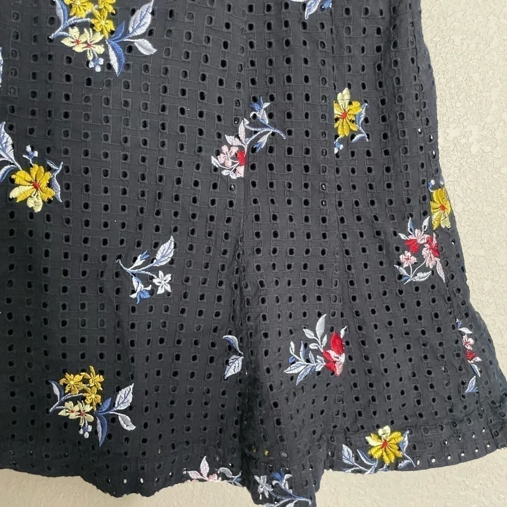 Ann Taylor Floral Black Flounce Skirt 4